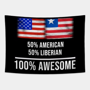 50% American 50% Liberian 100% Awesome - Gift for Liberian Heritage From Liberia Tapestry