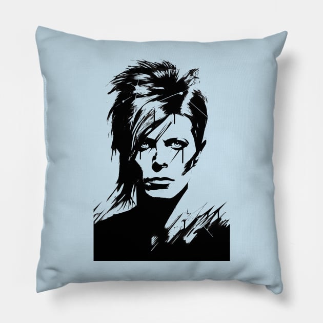 Bowie Pillow by DavidLoblaw