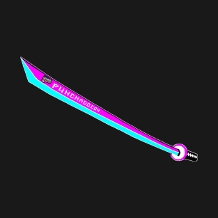 Katana with Blank Text, v. Code Magenta Teal T-Shirt