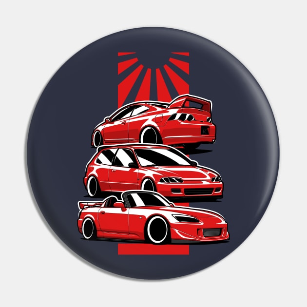 Red Honda Civic Integra S2000 JDM Mix Pin by KaroCars