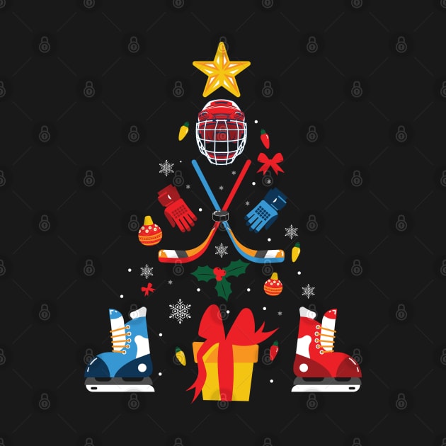 Ice Hockey Christmas Tree Ornament by MZeeDesigns