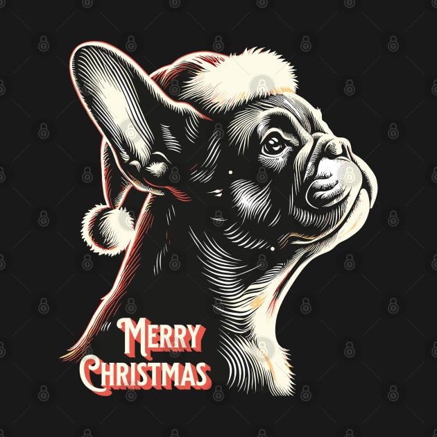 Print design christmas french bulldog with santa hat backlight by Casually Fashion Store