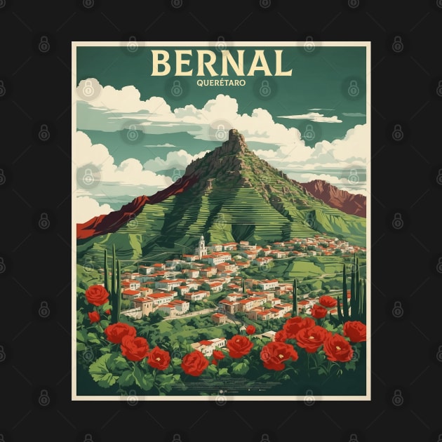 Bernal Queretaro Mexico Tourism Travel Vintage Poster by TravelersGems