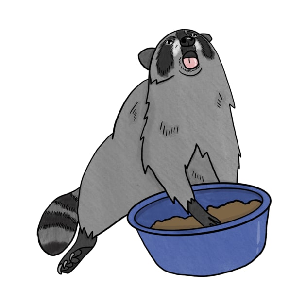 Raccoon Absolutely Chowing Down by astonishingemma