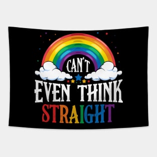 LGBT - Can't Even Think Straight - Rainbow Gay Pride Tapestry