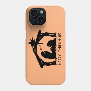 Christmas Cheer: Merry T-Rex-Mas (black text) Phone Case