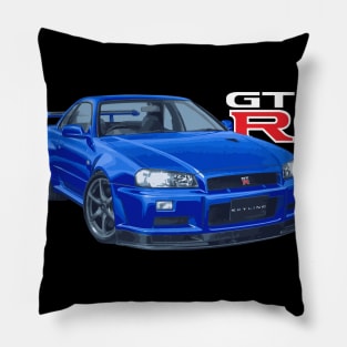 JDM CAR R34 V-SPEC II Bayside Blue GTR skyline Pillow