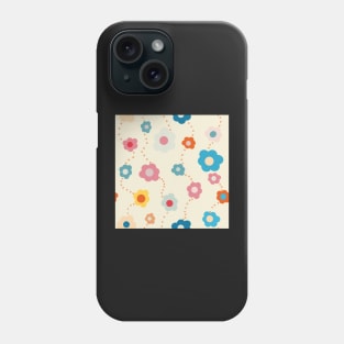 Colourful  Vintage Daisy Repeat Pattern Phone Case