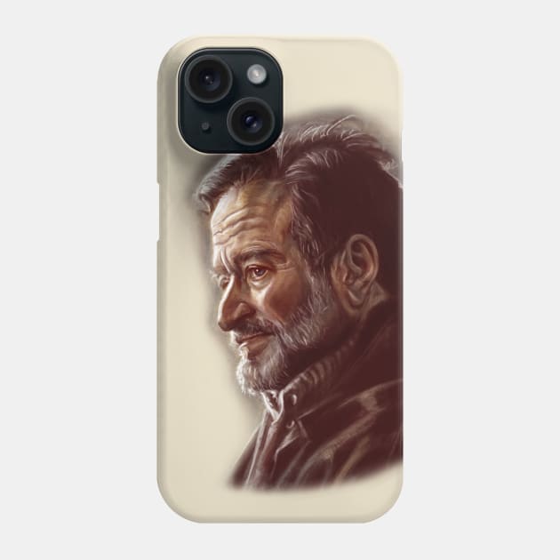 Robin Williams portrait Phone Case by Artofokan