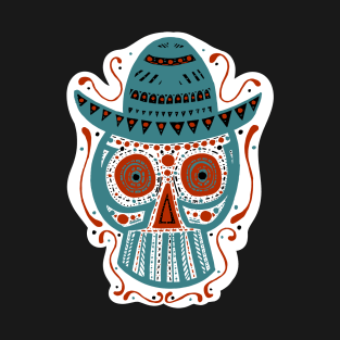 Hand Drawn Sombrero Skull T-Shirt