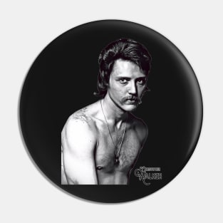 Retro Christopher Walken B&W Stache Tribute Pin