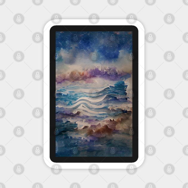 Watercolor Waves Ocean Dream Art Magnet by Holisticfox