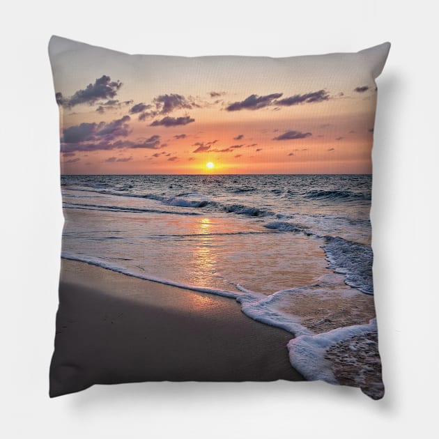 Beautiful Sunset Beach Pillow by NewburyBoutique