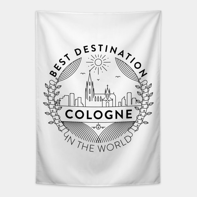 Cologne Minimal Badge Design Tapestry by kursatunsal