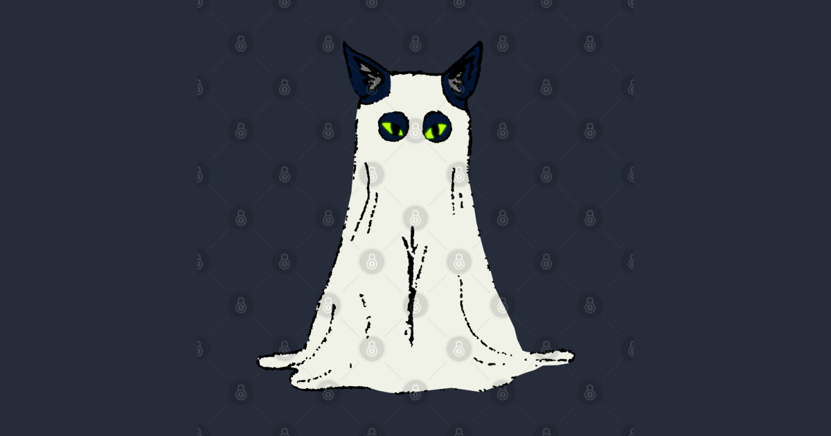 Spooky Kitty Cat Cat Ghost Costume Halloween TShirt TeePublic