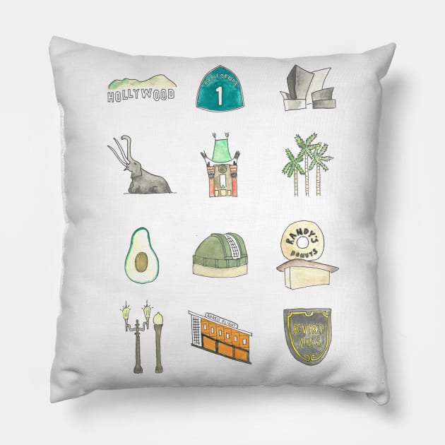 Los Angeles Icons Pillow by buhloop.icons