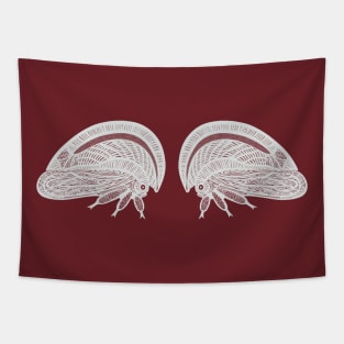 Treehoppers in Love - cute insect design - dark colors Tapestry