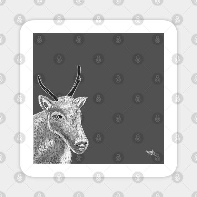 Reindeer - moose - elg - elk Magnet by Aurealis