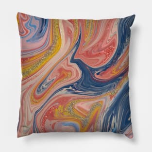 Abstract Oil and Glitter Painting Pillow