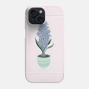 Hyacinth grows from a bulb in flowerpot Phone Case