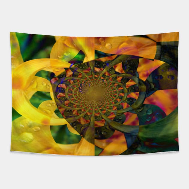 Daffodil Vortex Tapestry by ARTWORKandBEYOND