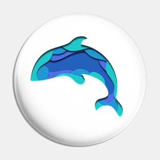 3d dolphin Pin