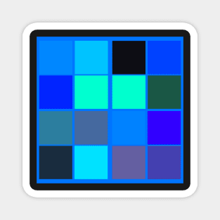 blue square abstract geometrical pattern Magnet