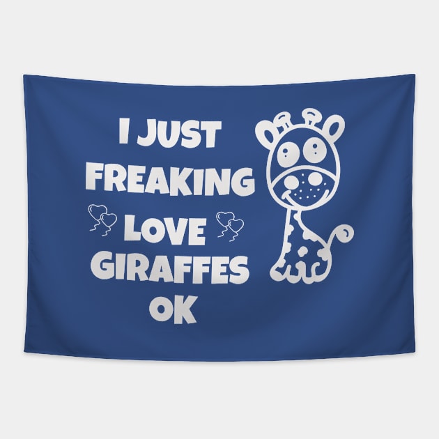 ๋Just freaking love giraffes ok Tapestry by Laddawanshop