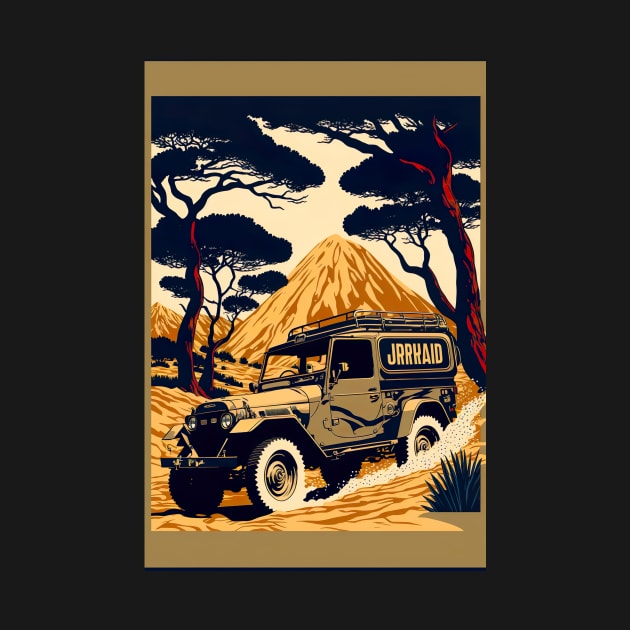 Brown Safari pick up truck in the wild by KoolArtDistrict