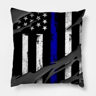 Thin Blue Line Rip Pillow