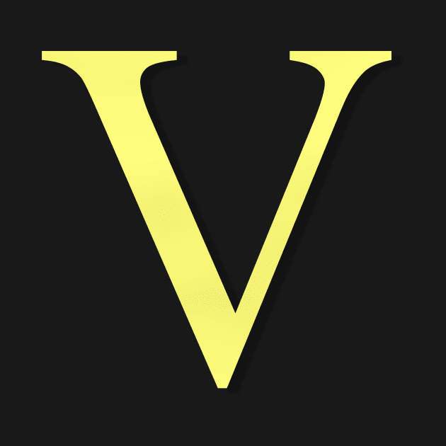 The Letter V in Shadowed Gold by ArtticArlo