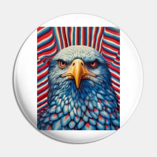 USA America Fourth of July Op Art Bald Eagle July 4th Pin