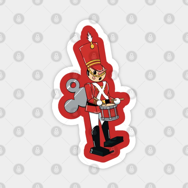 Christmas Toy Solider Drum Line Magnet by DeepDiveThreads