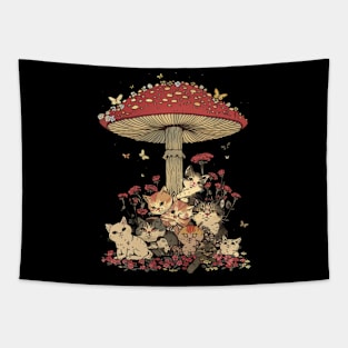 Cottagecore Aesthetic Cat Whimsy Tapestry