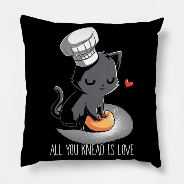 All You Knead Is Love - Cute Funny Cat Lover Quote Pillow by LazyMice