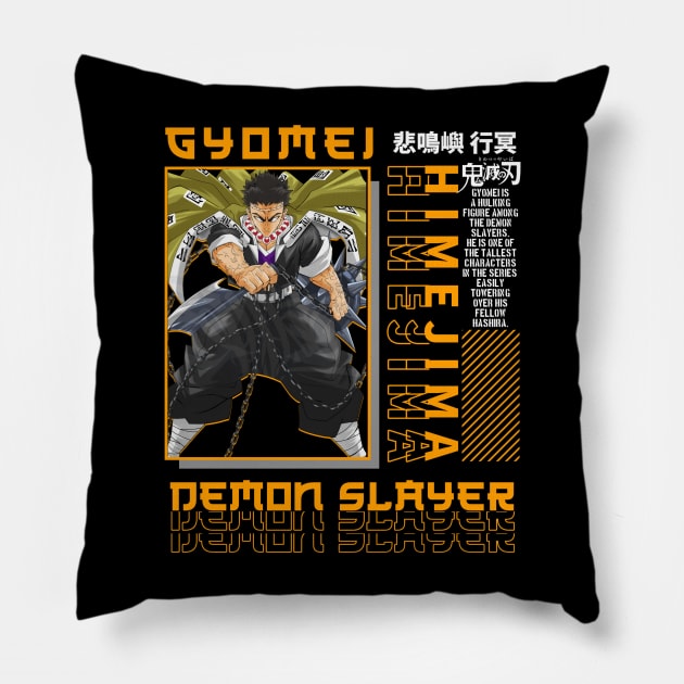 Gyomei - kimetsu Pillow by NekerArt