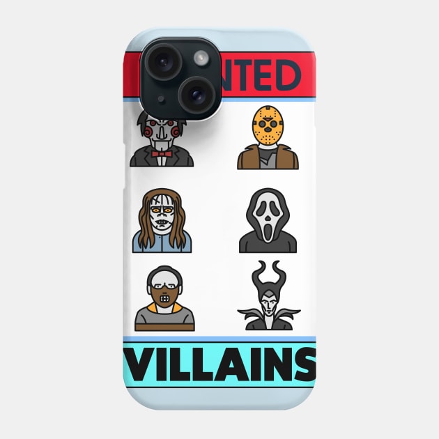 WANTED VILLAINS Phone Case by theanomalius_merch