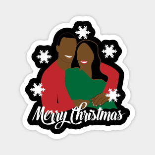 African American Couple Black Love Christmas Magnet