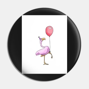 Flamingo with Balloon - Happy Birthday Pin