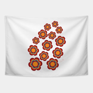 70s Colors Big Sacred Flower Seamless Repeat Pattern Print Tapestry