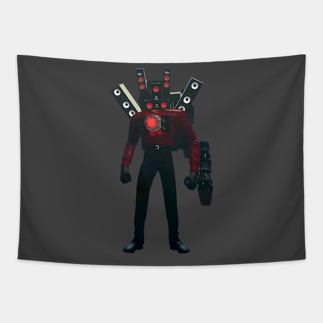 I Heart Titan Speakerman I Love Skibidi Toilet Tapestry by BobaPenguin