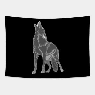 White Howling Wolf Tapestry