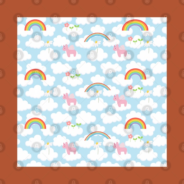 Rainbow land, unicorn, cloud by zzzozzo