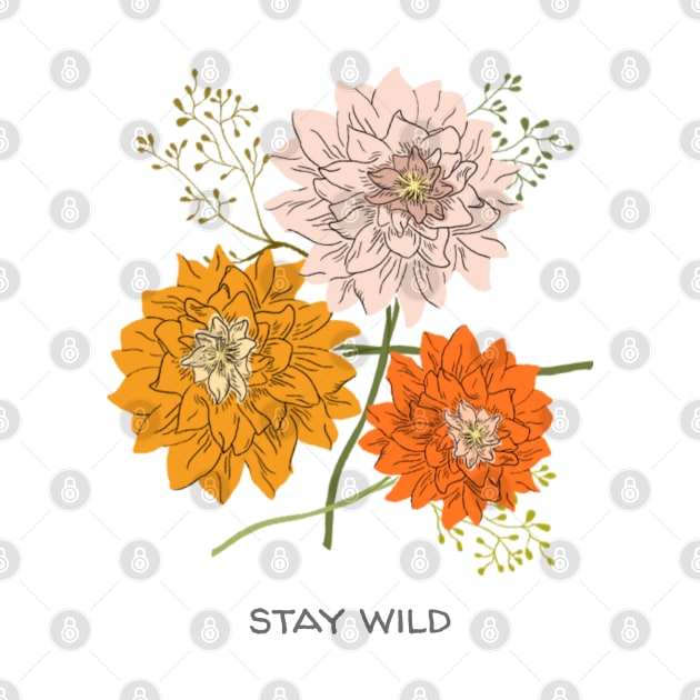 Vintage Pastel Stay Wild Floral by Always Growing Boutique