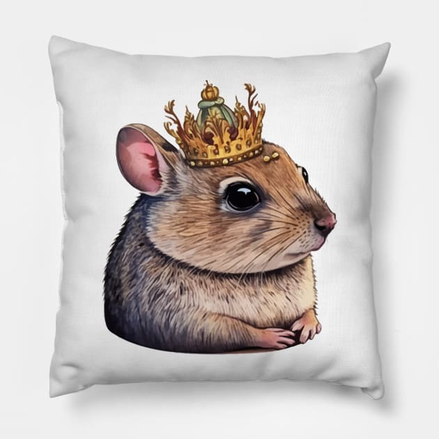 Degu Wearing a Crown Pillow by K3rst