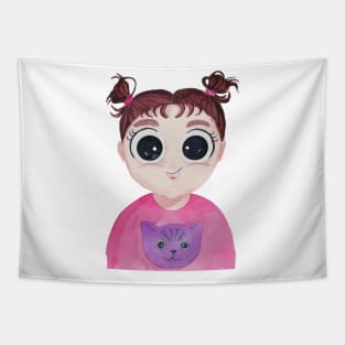 Cute big-eyed girl Tapestry