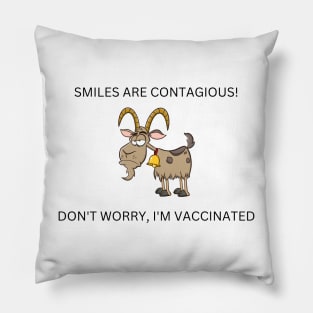 Funny Goat Vaccine, Grumpy Person, Funny Saying, Billy goat, Resting Face, RBF Pillow