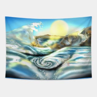 Awa Prefecture whirlpool on a clear day in Japan Tapestry