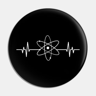 Science Atom Heartbeat - Cool Funny Science Lover Gift Pin