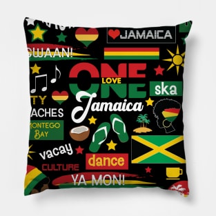 Jamaica One Love Culture Pattern Pillow